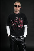 Sith Inferno Grunge Mid Legngth Raw Hem Tee