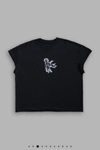 La Cherub Grunge Mid Lengt Raw Hem Cap Sleeve Tee