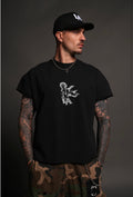 La Cherub Grunge Mid Lengt Raw Hem Cap Sleeve Tee