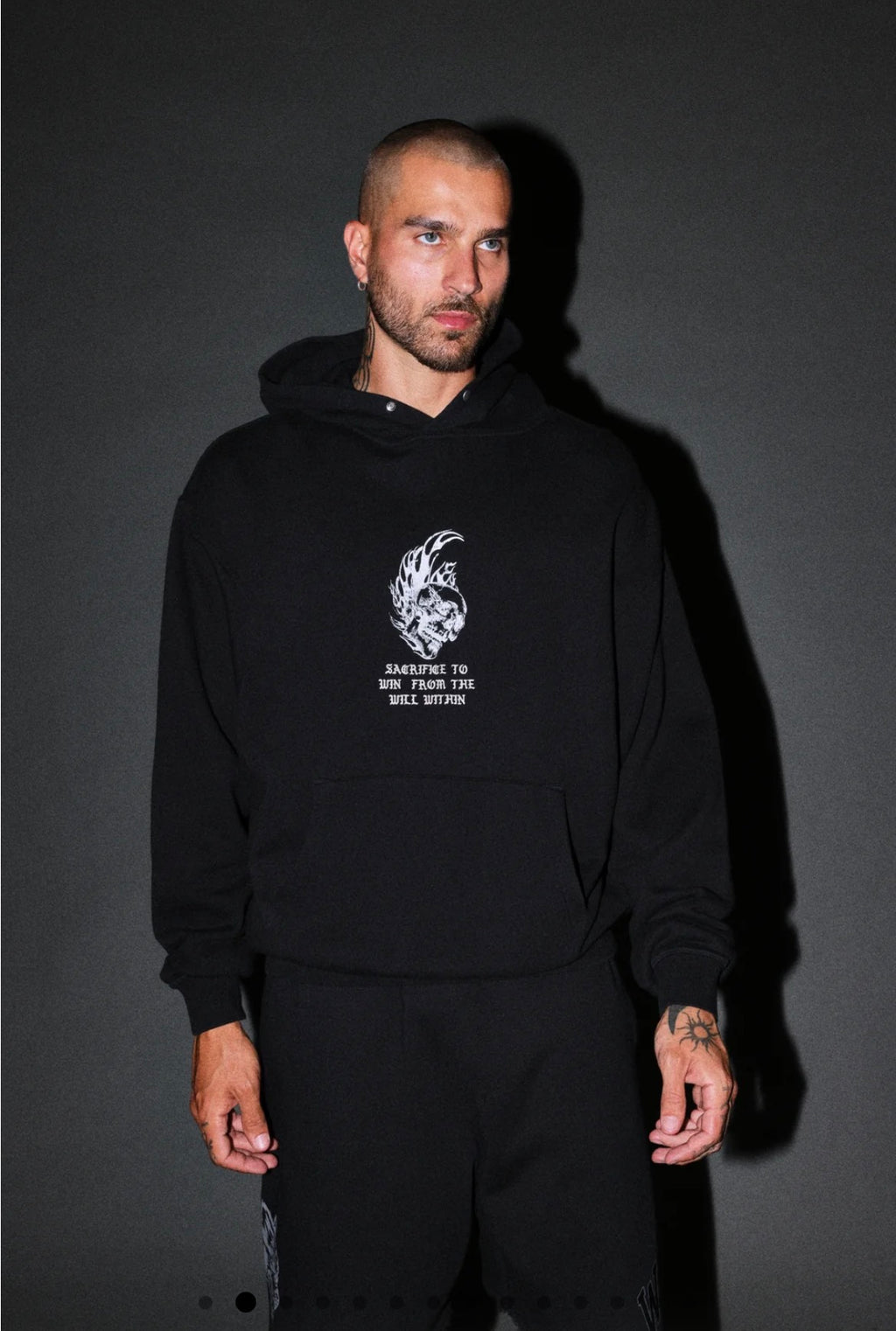 Flame Skull Pierce Hoodie