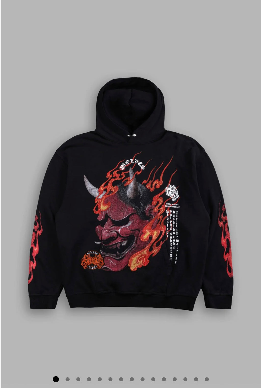 Wolves Club Oni Inferno Pierce Hoodie in Black
