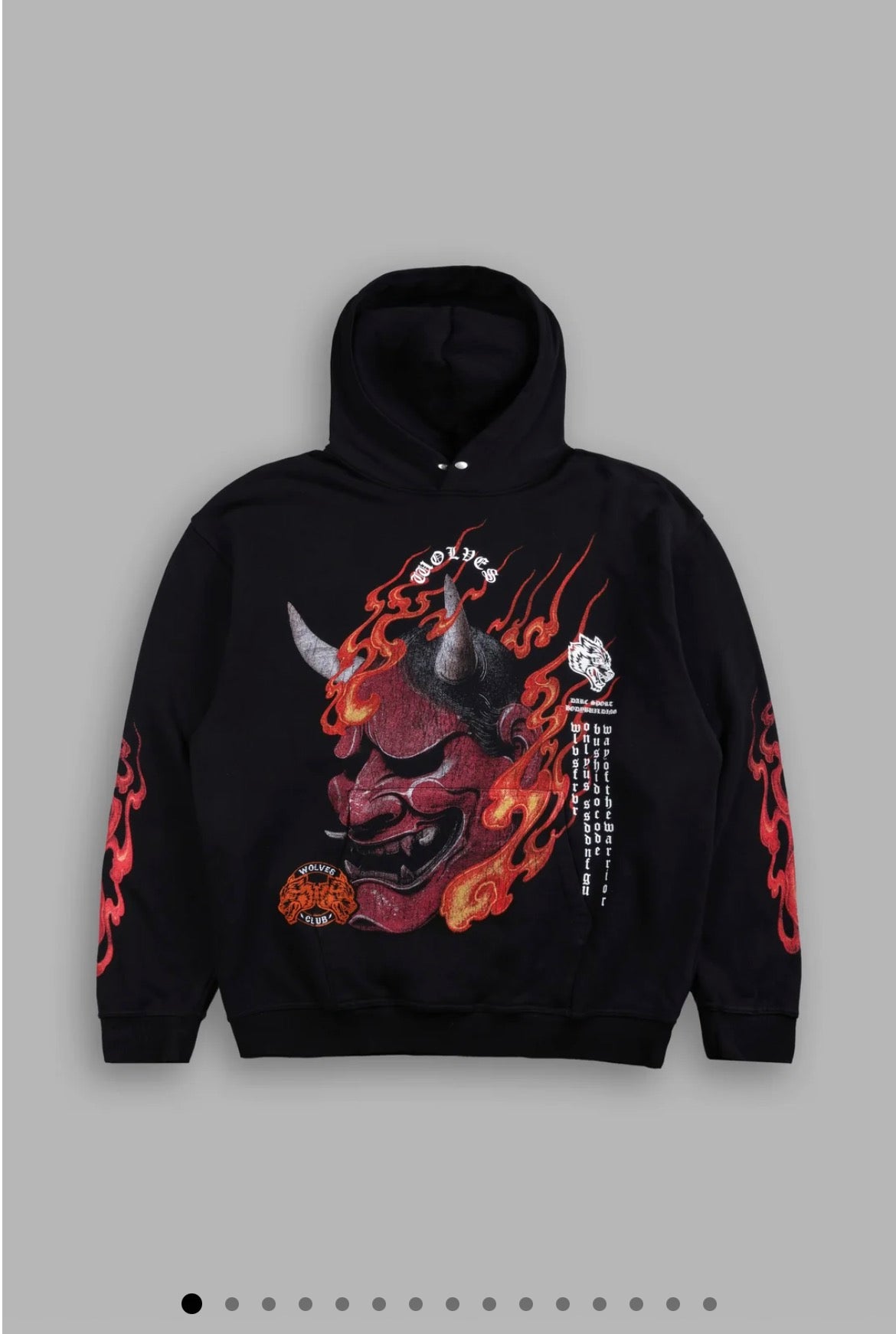 Wolves Club Oni Inferno Pierce Hoodie in Black