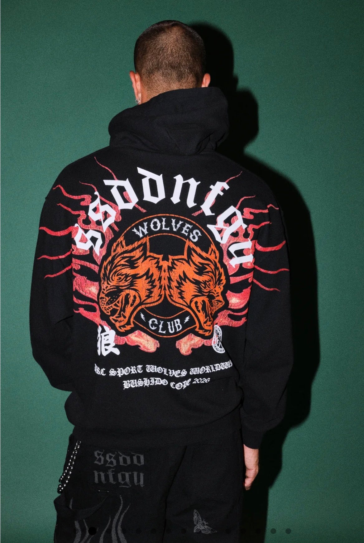Wolves Club Oni Inferno Pierce Hoodie in Black
