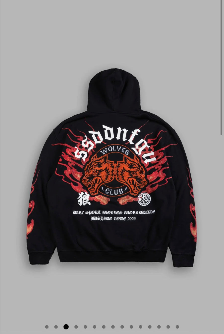 Wolves Club Oni Inferno Pierce Hoodie in Black