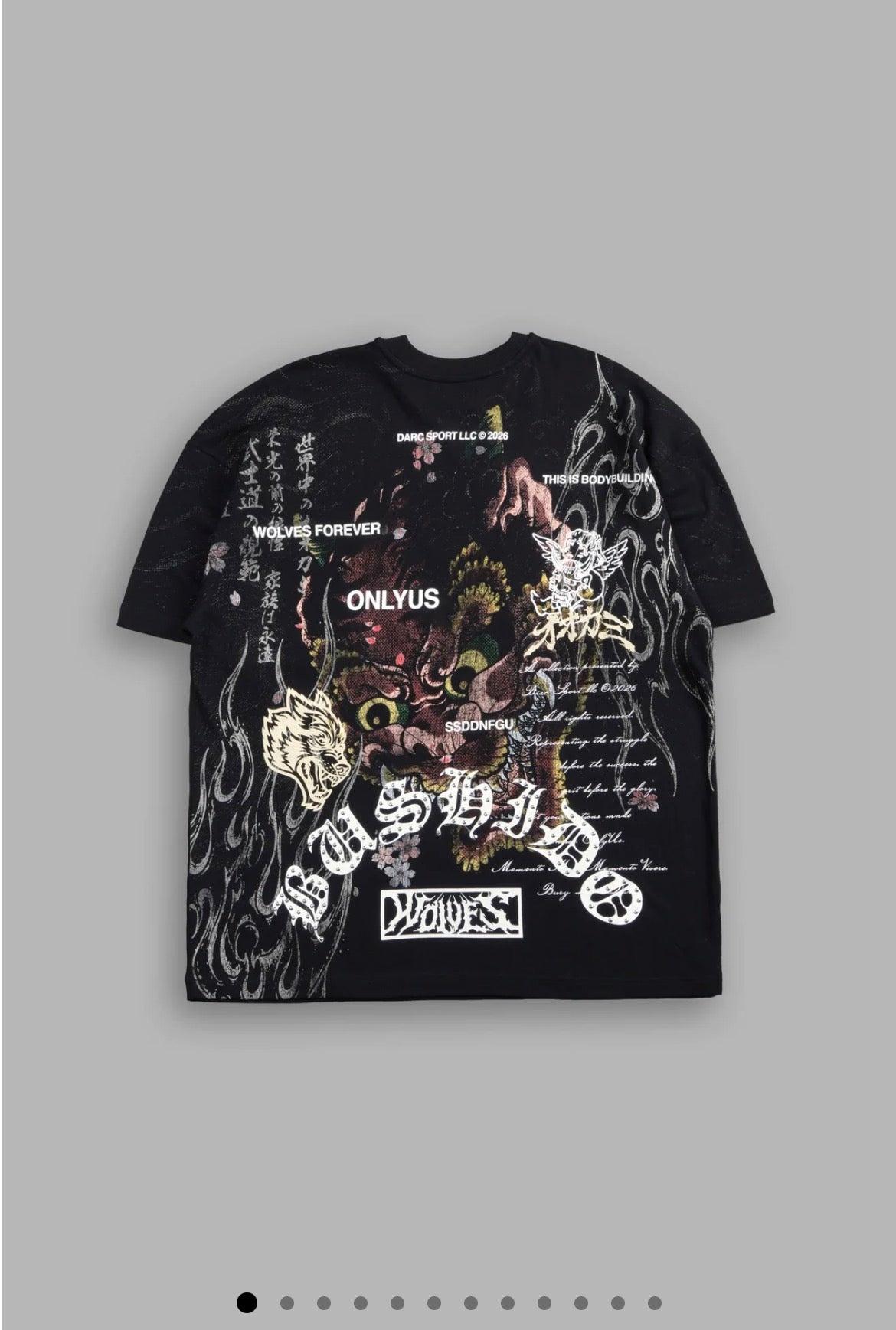 Shutendoji Premium Oversized Tee in Black