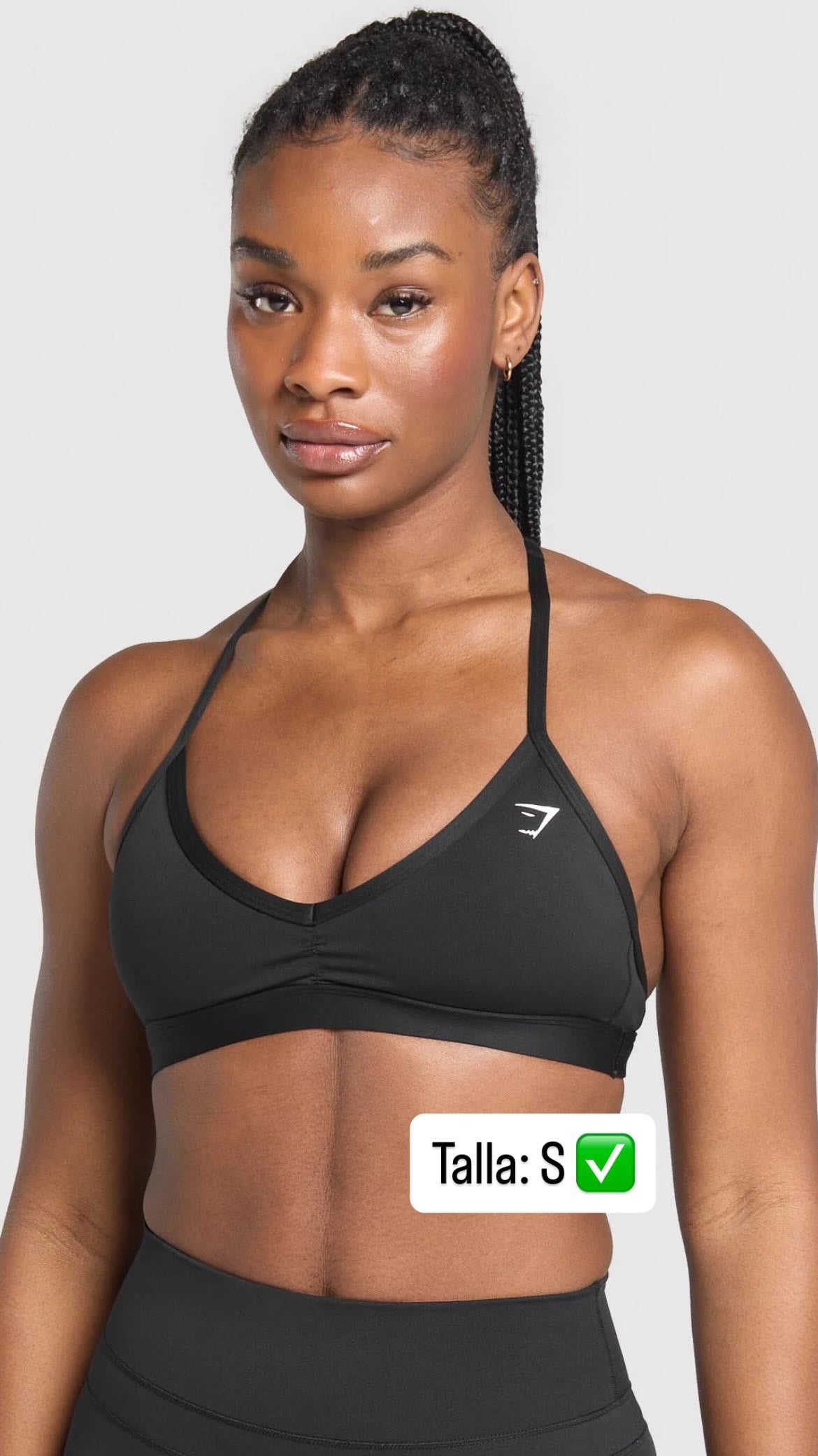 Gymshark Minimal Halterneck Sports Bra - Black (2)