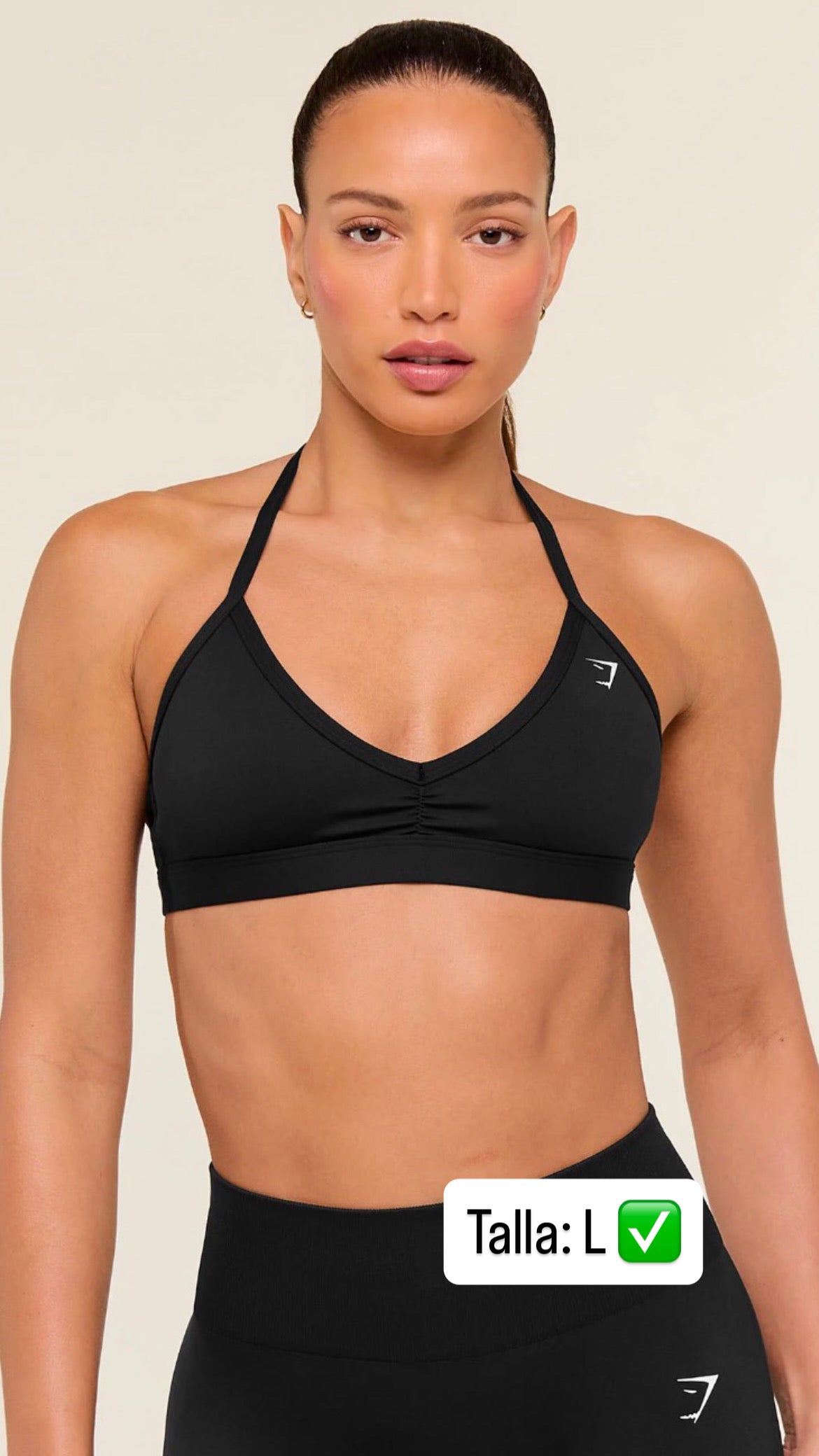 Gymshark Minimal Halterneck Sports Bra - Black (2)